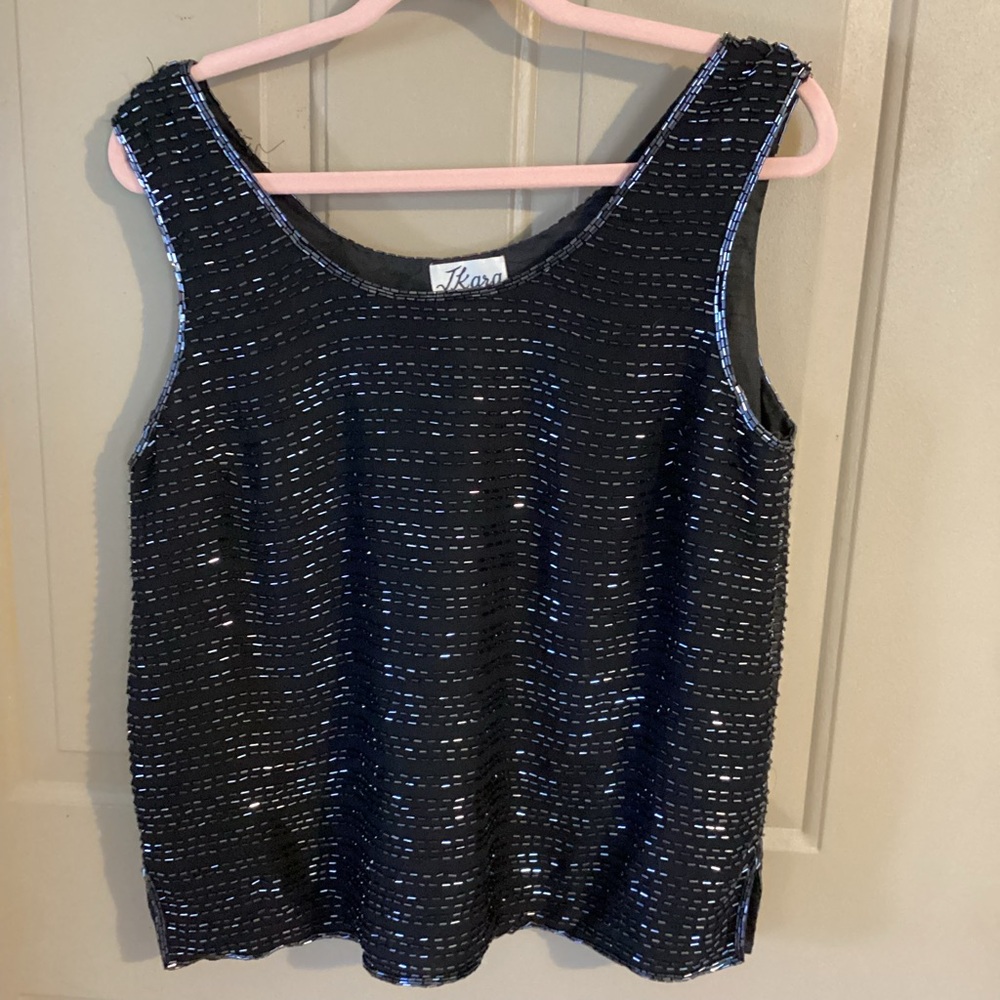 J Kara black beaded top size large
